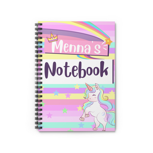 Personalised Pastel Unicorn Lined Notebook