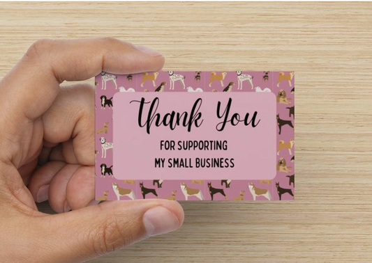 Pink 'Barking Mad' Thank You Cards
