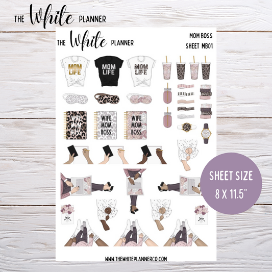The White Planner Co - Mom Boss - MB01 - Planner Stickers