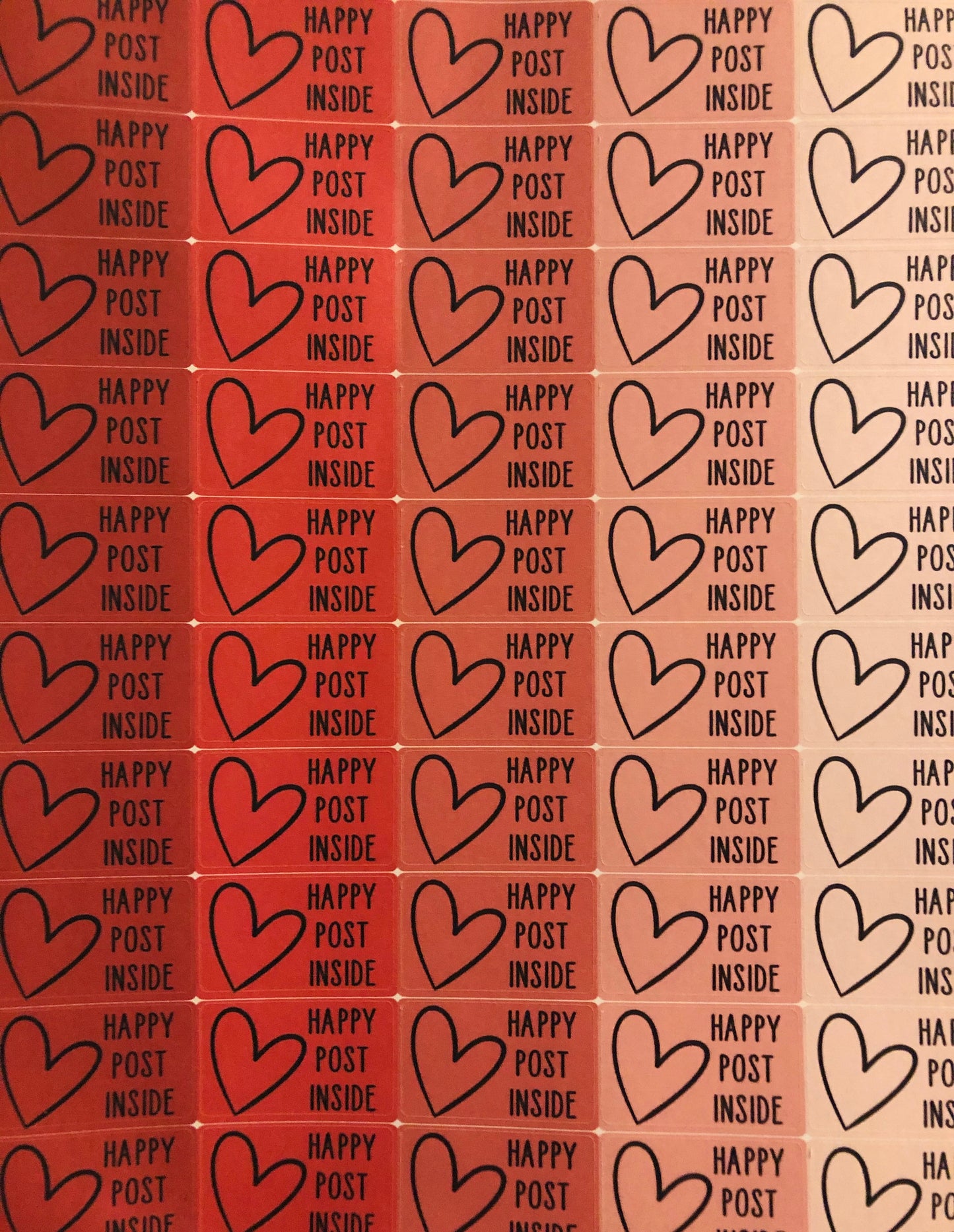 Red happy post stickers - 55 per sheet