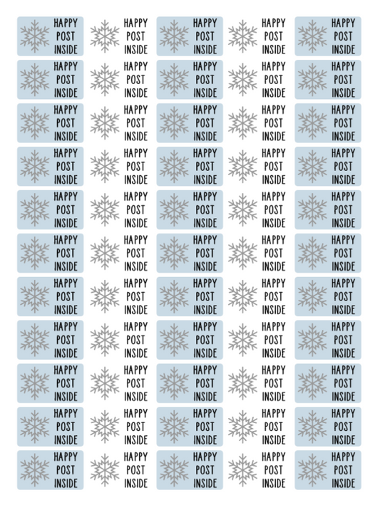 Snowflake Happy Post Stickers 55 per sheet
