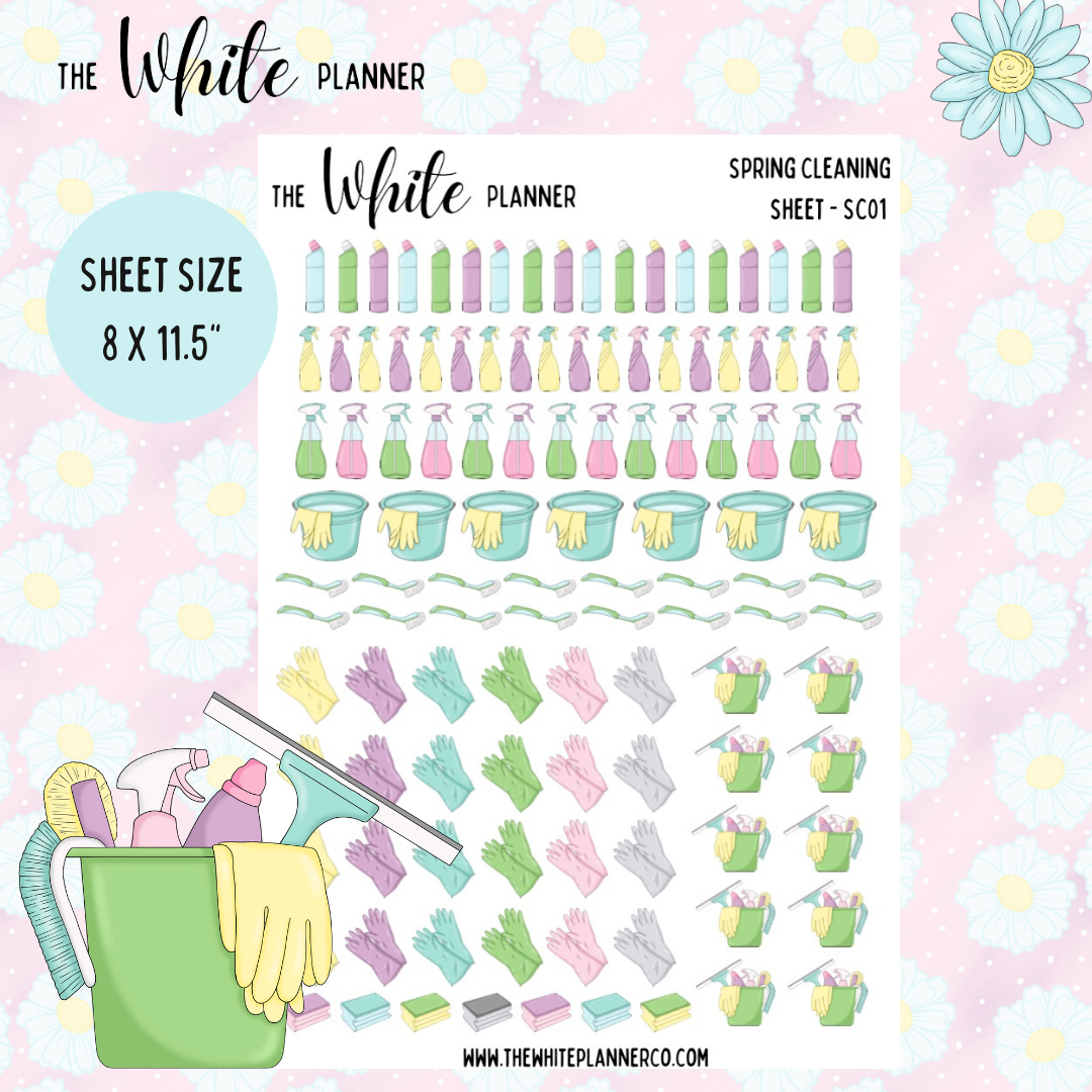 The White Planner Co - Spring Cleaning - Planner Stickers